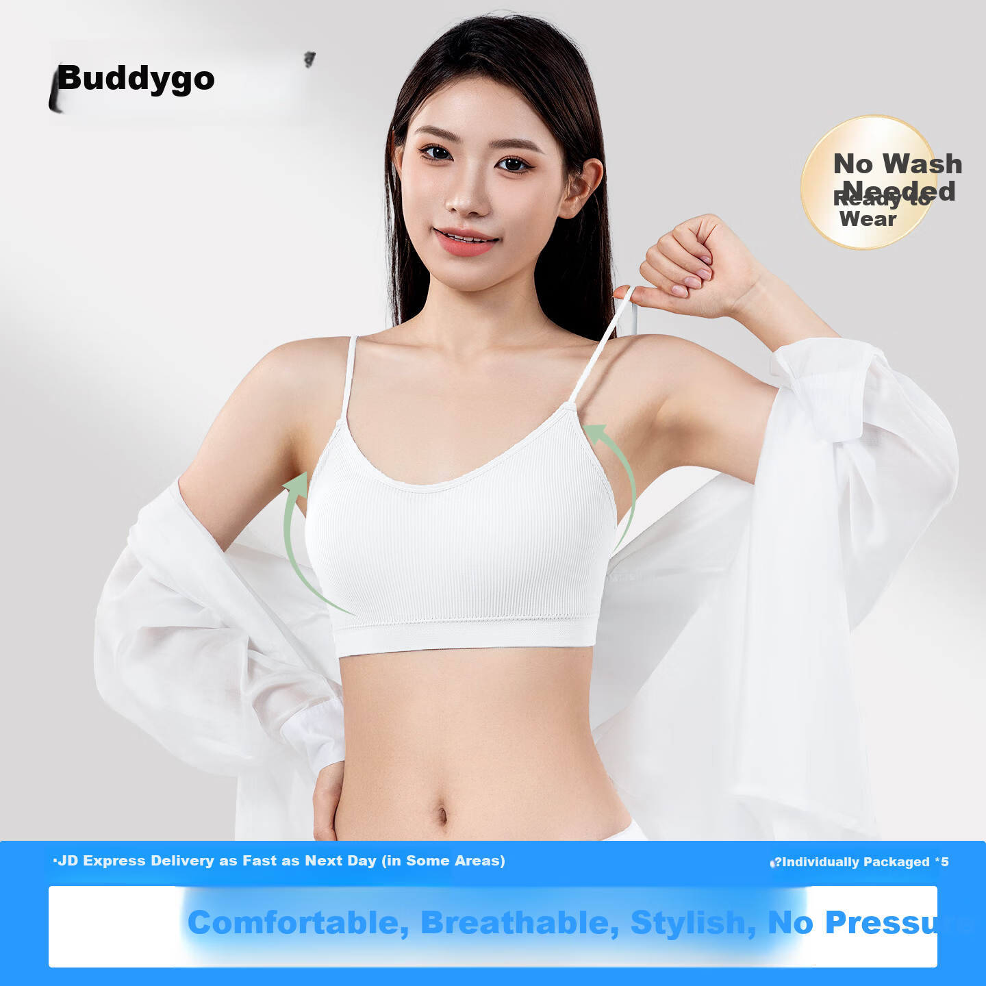 Badigao Disposable Women's Breathable Travel Bra Individually Packaged 25pcs New Style Military Training No-Wash Daily Use