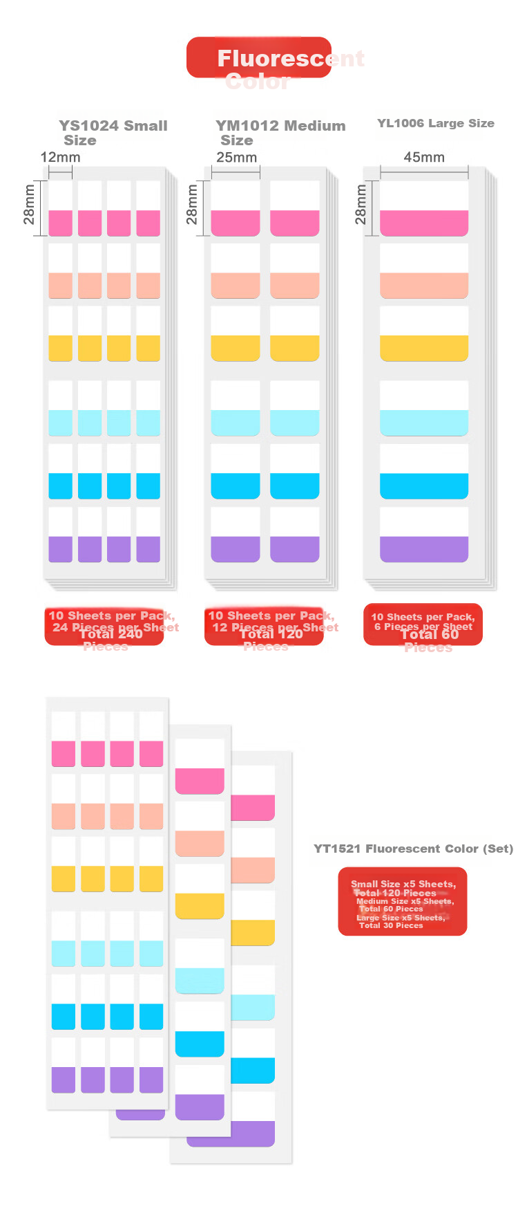 JONEVEE Morandi Index Sticky Notes 6 Colors Medium Size 120pcs Transparent Writable Labels for Home Organization and Note Taking (Minimum Order 2 Packs) 10