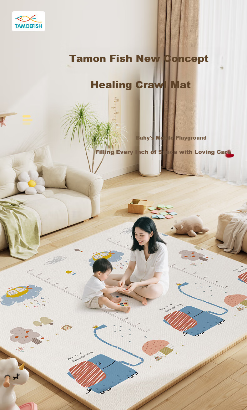 Tamengyu Double-Sided Thickened Baby Crawling Mat Non-Slip Children's Play Mat 2cm Thick Holiday Gift 1