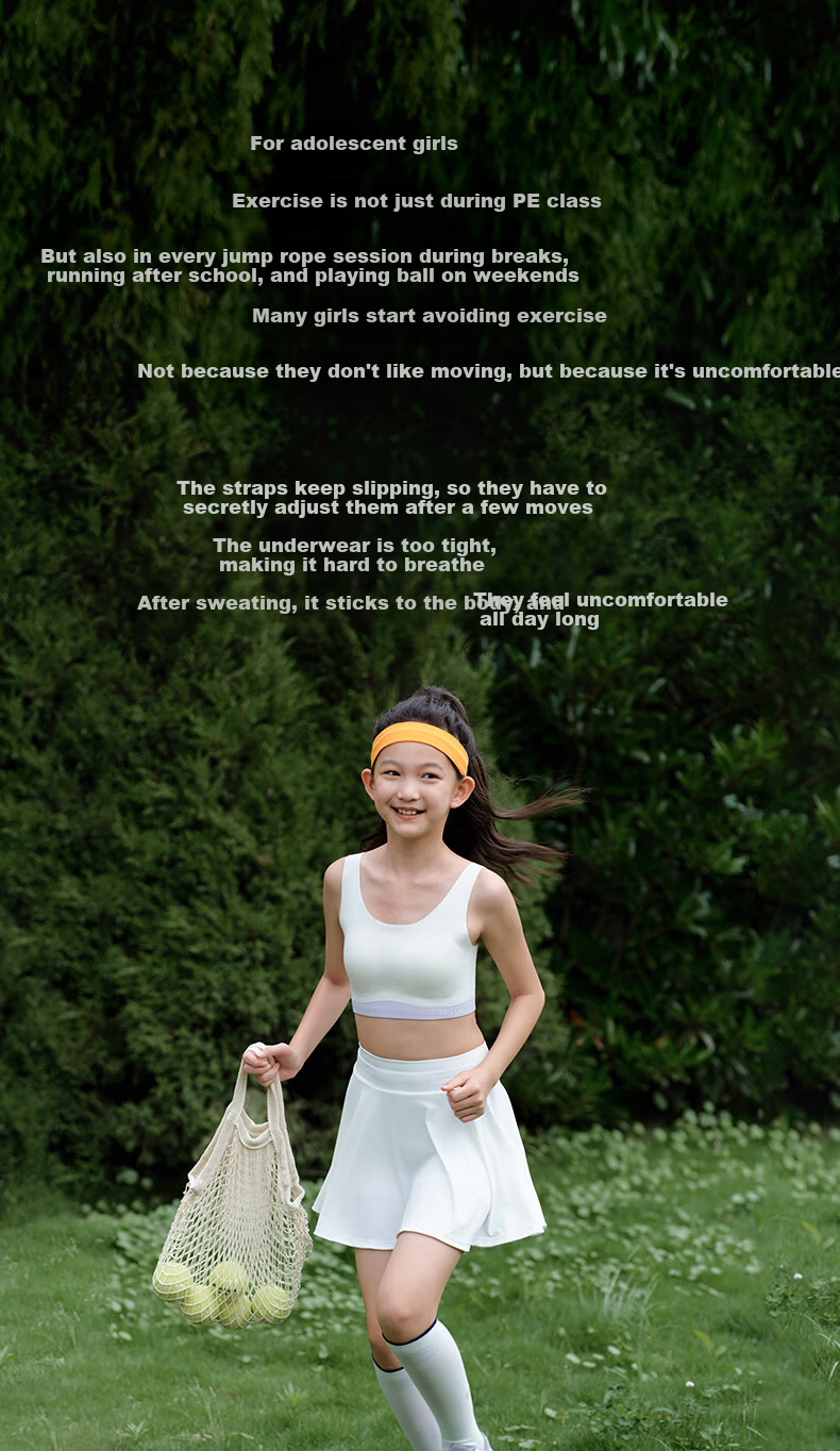Like UU Girls' Breathable Sports Bra Colorblock Tube Top Vest for Developing Children 3