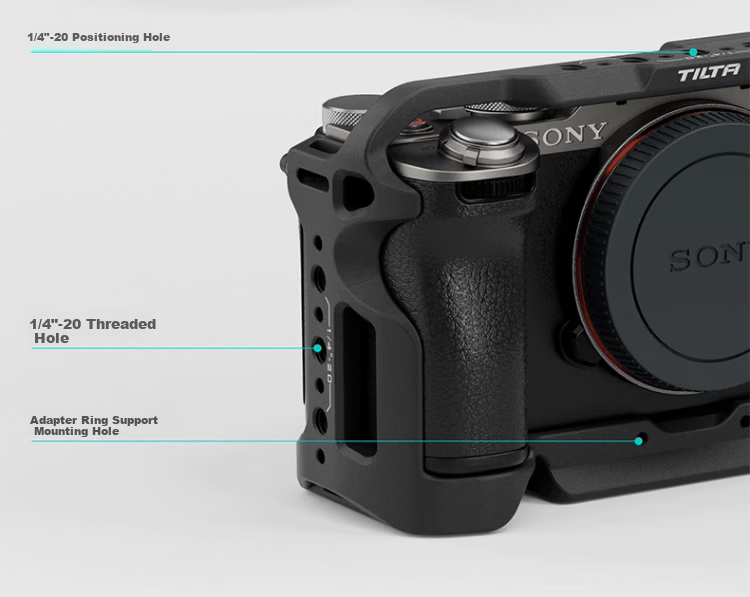 TILTA Iron Head Full Cage Camera Expansion Frame for Sony A7C II/A7CR A7C2 A7C Second Generation Cage Photography Kit - Black 14