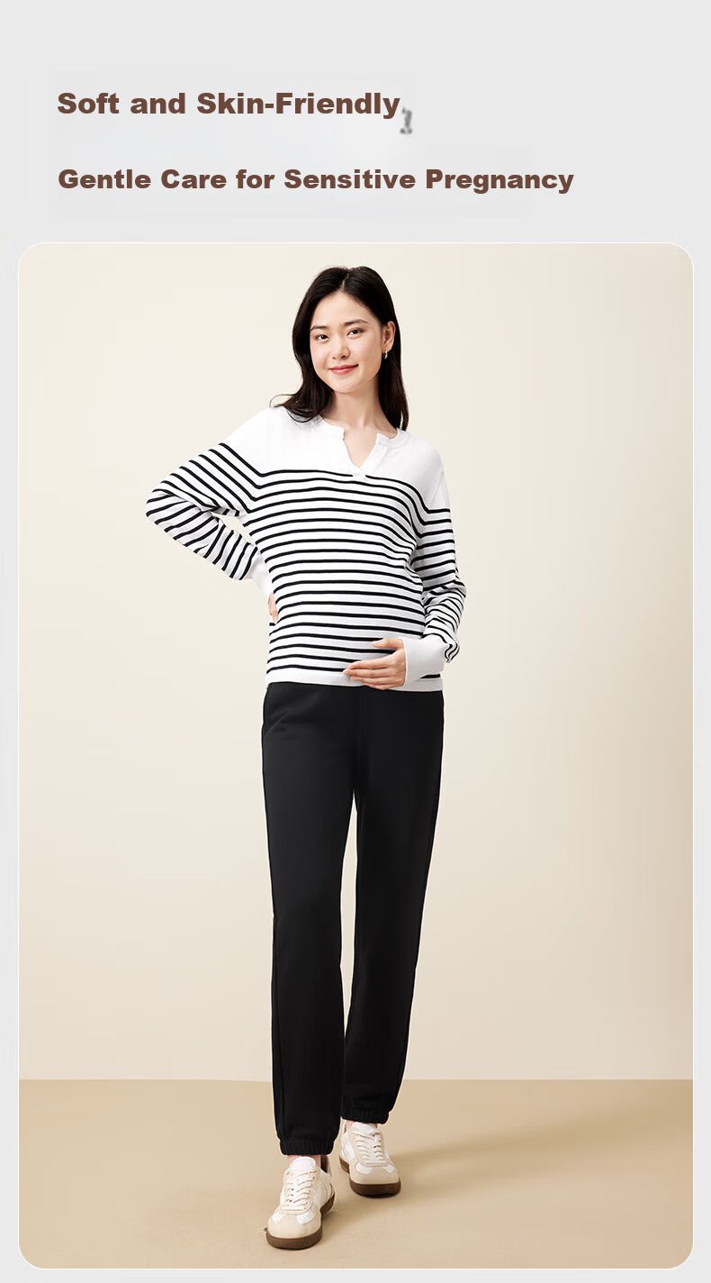 PurCotton Maternity Pants High Cotton Content Belly Support Pregnancy Four Seasons Casual Leggings Maternity Wear 160 7