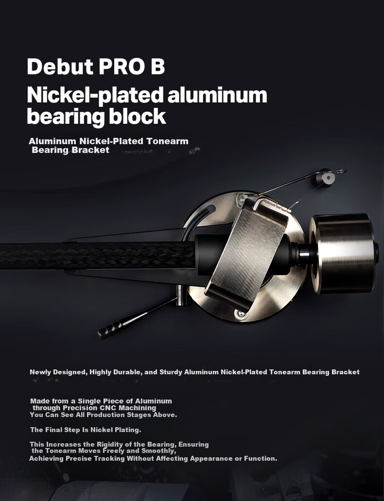 Pro-Ject Debut Pro B Vinyl Turntable Black - Austrian Original Imported Home Record Player 8