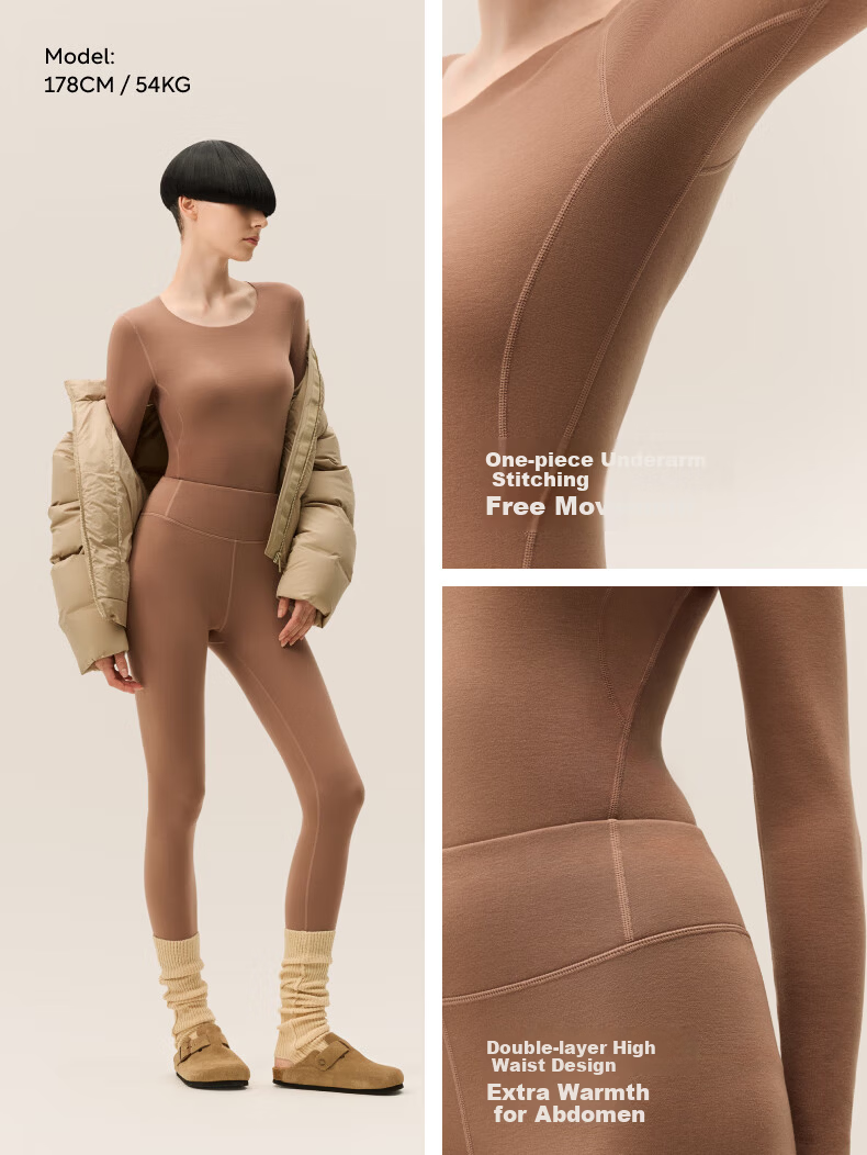 Bananain Repi502++ Unisex Thermal Underwear Set 7A Antibacterial Thickened Autumn Winter Base Layer Shirt and Pants 14