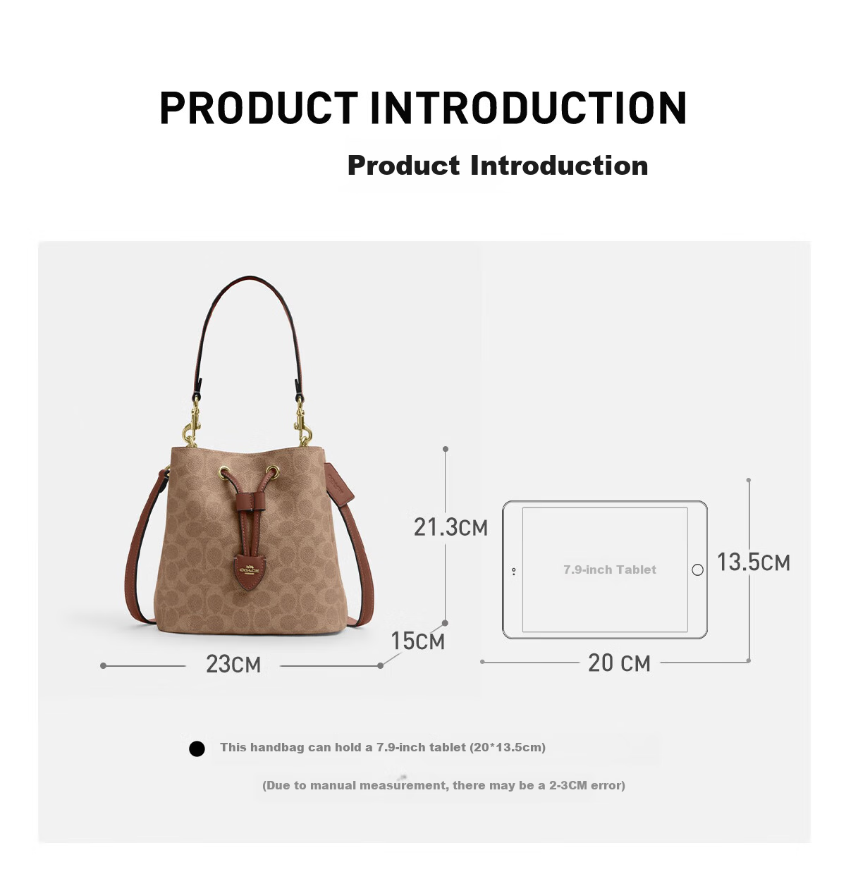 COACH Women's Luxury ROWAN Small Shoulder Bucket Bag Nested Bag CBH07 Gift 7