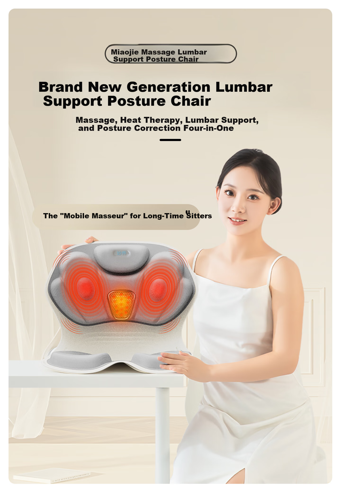 MIAOJIE [Mid-Autumn Festival Gift] MH02 Lumbar Support Chair, Waist Massager, Ergonomic Posture Corrector, Office Chair with Back Support for Long Sitting, Purple, Size L 4