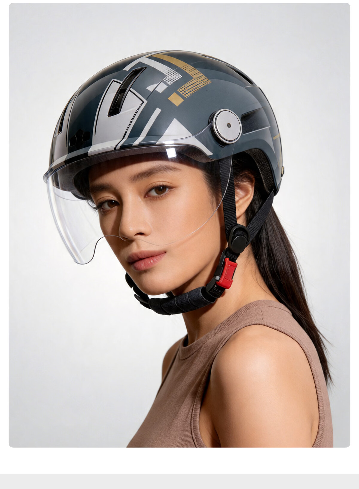 TWOBEE 3C Certified Helmet Electric Scooter Electric Bike Unisex Four-Season Safety Helmet Windproof Half Helmet Gray 22