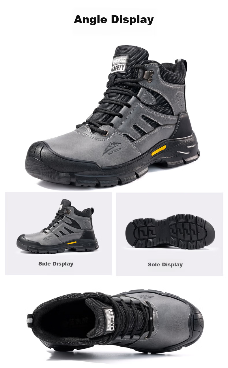 BlueOwl Shield Men's High-Top Breathable Anti-Smash Toe Anti-Puncture Wear-Resistant Safety Work Shoes D253 Size 39 14