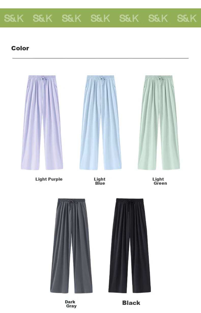 Baleno S&K UPF50+ Women's Sunscreen Pants 2026 Summer New Ice Cool Breathable High Waist Straight Slim Casual Pants 16