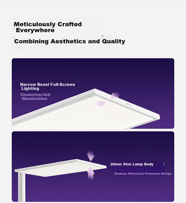 BULL Xiaoqingkong Eye Protection Street Lamp Floor Lamp Purple Light Full Spectrum Children's Study Desk Lamp Standard Air Model 12