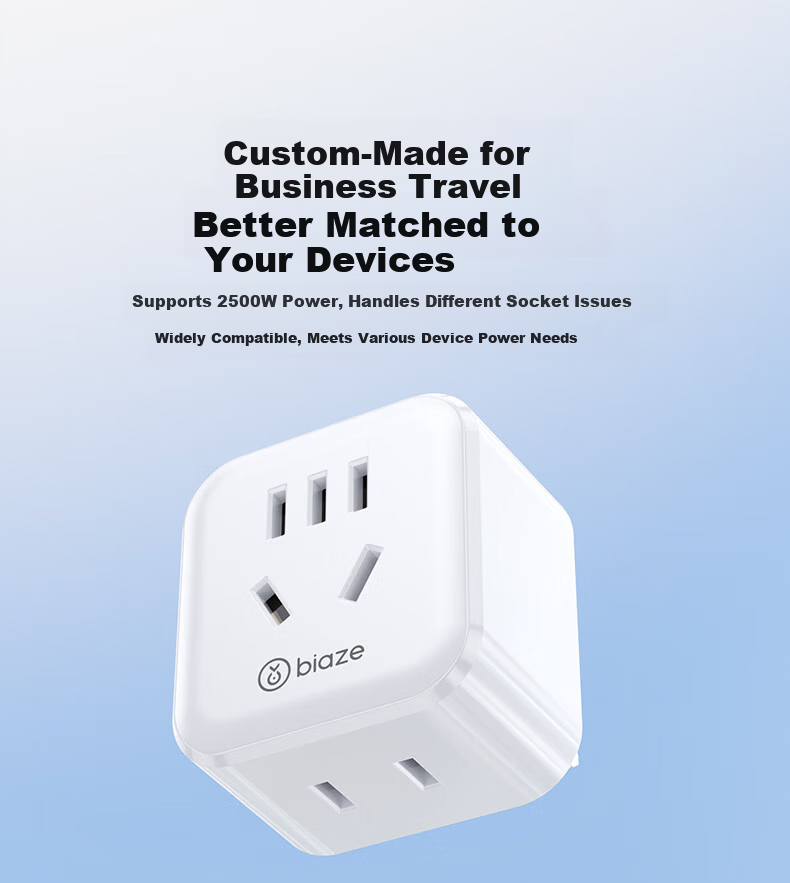 BIAZE German Standard Conversion Plug, Suitable for Germany, 2-Pin, Electric Shock Prevention, Travel Adapter, Compact And Portable, European Standard Conversion Plug, CE Certified, High Temperature Flame Retardant 5
