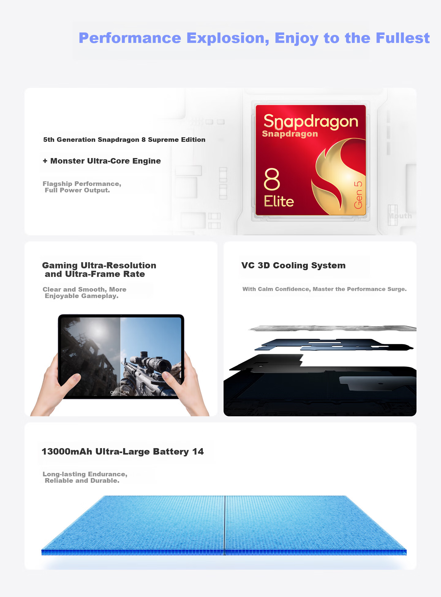 Vivo Pad6 Pro 16GB+512GB Freedom Gray 13.2-inch 4K True Color Display Dolby Vision Snapdragon 8 Gen 5 Tablet PC 2