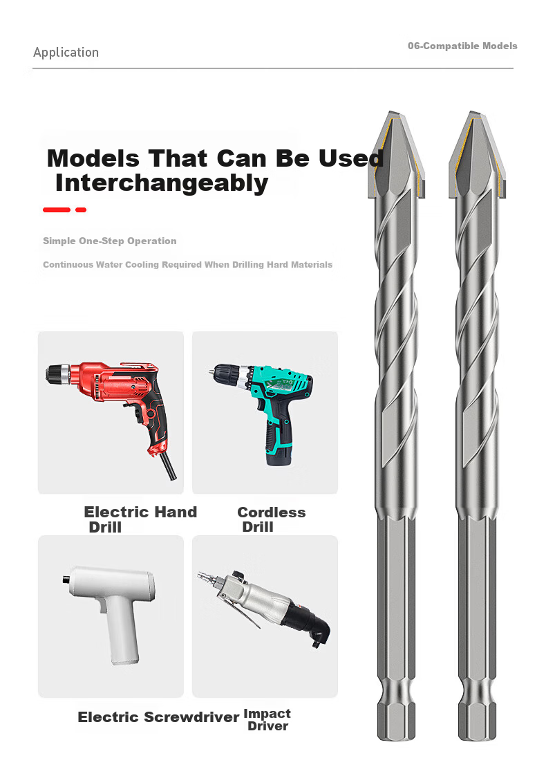HUHAO Ultra-Hard Ceramic Angled Eccentric Drill Bit for Drilling Porcelain Tiles, Specialized Alloy Triangular Drill Bit for Hole Making And Rotating Head 8