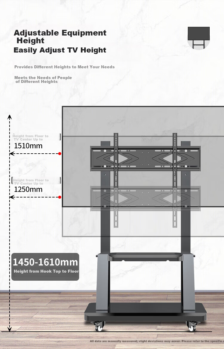 Beishi Mobile TV Stand 32-75 Inch Floor Rolling Cart Conference Video TV Mobile Mount Floor Advertising Display Rack TV Bracket 6