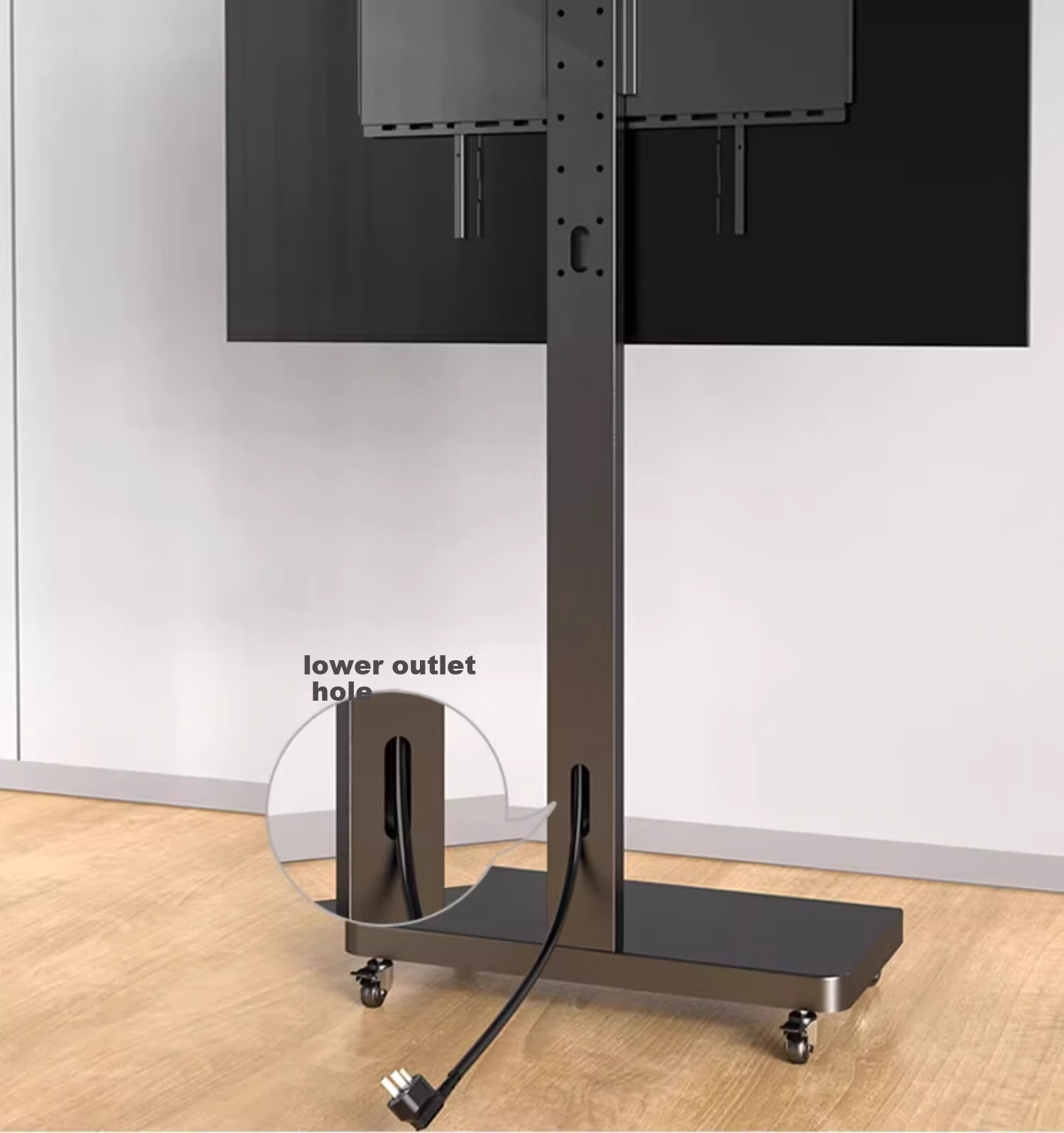 Enlip 26-60 Inch Mobile TV Stand Floor TV Cart with 90° Rotation for Landscape and Portrait Mode, Live Streaming, Teaching, Meeting TV Trolley Compatible with Xiaomi, Hisense, Skyworth and More 12
