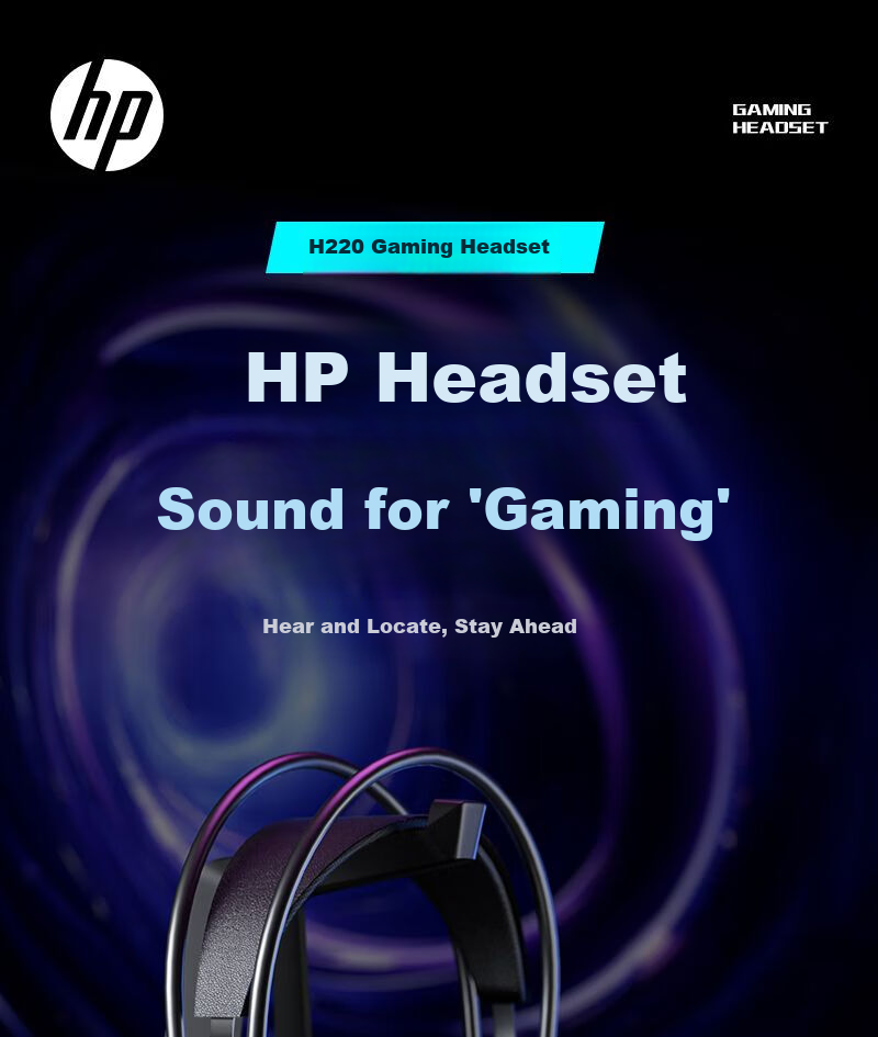 HP H220 Over-Ear Gaming Headset, Stereo Surround Sound, Wired Headphones with Microphone for Internet Cafes And E-Sports Games CSGO PUBG, Compatible with Desktop Computers And Laptops 2
