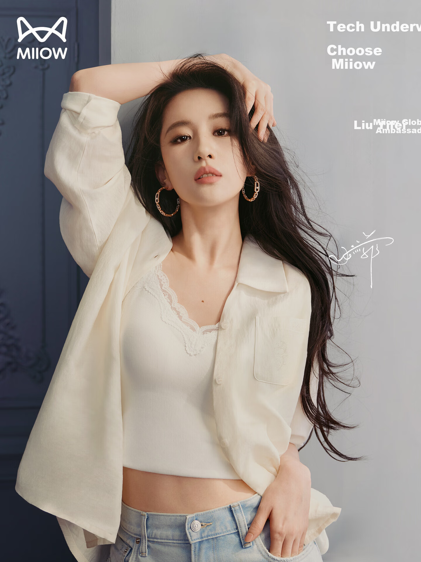 Miiow [Liu Yifei Same Style] Women's Lace Thin Camisole with Chest Pad Sleeveless Tank Top Innerwear 1