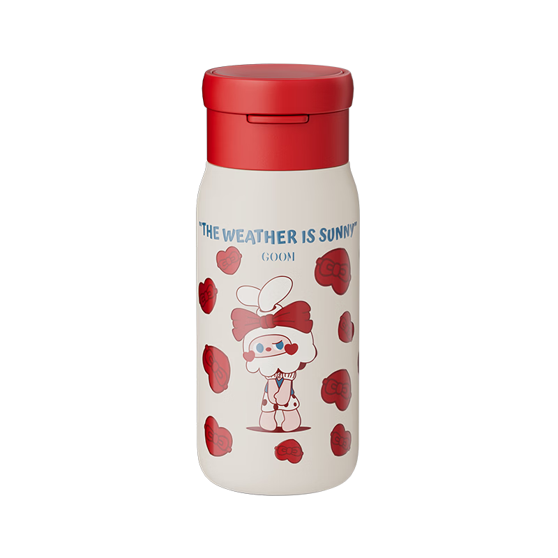 GOOM Light Path Women's Insulated Straw Coffee Cup Portable Water Bottle Birthday Gift 510ML