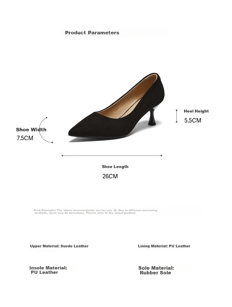 BASTO 26 Spring Simple Commuter Pointed Toe Women's Low-Cut Flats K5828AQ6 Black 38 4