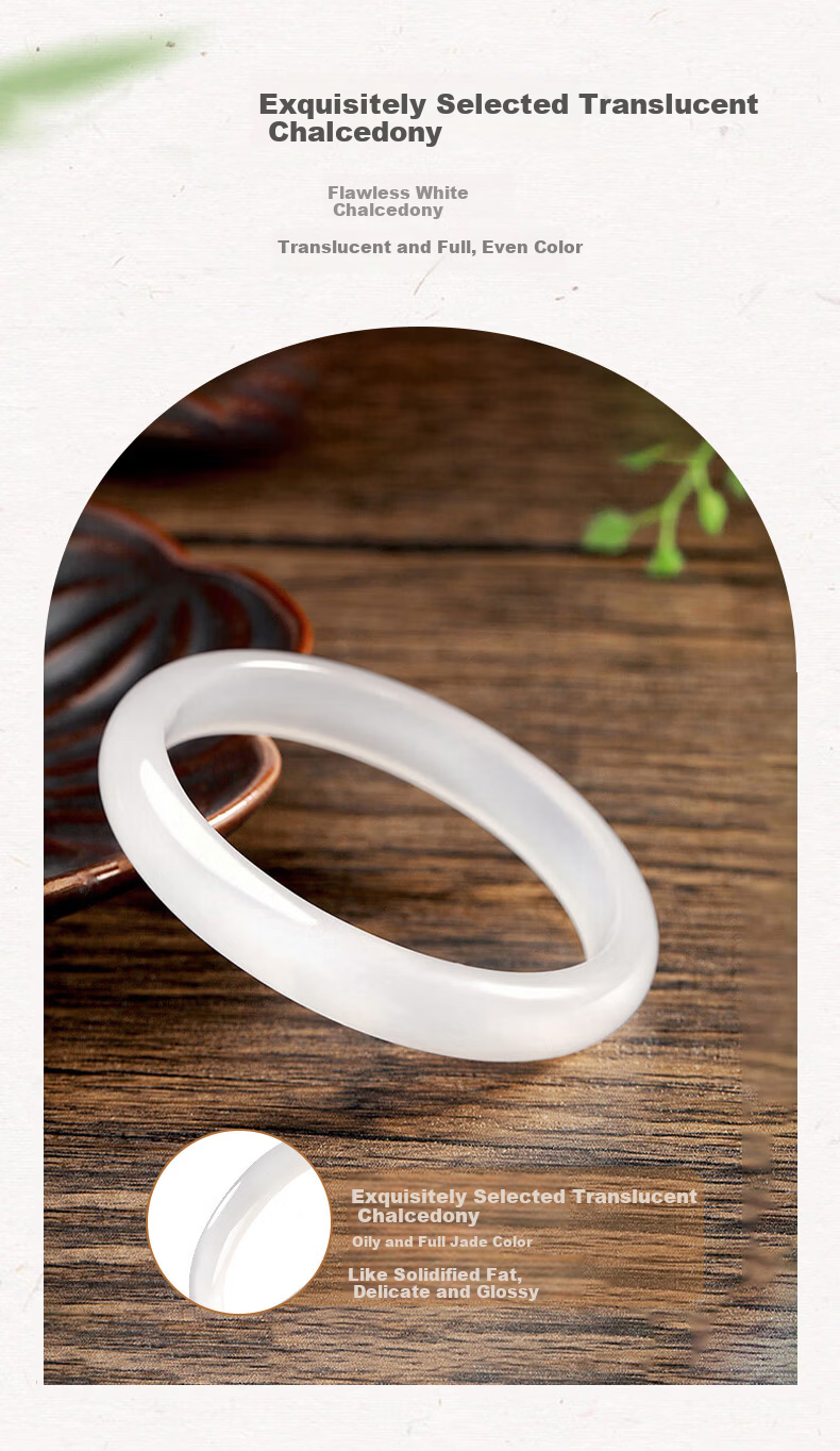 Sino Gem Natural Chalcedony White Moonlight Bracelet for Women, 2026 New Style, Valentine's Day Gift for Girlfriend Or Wife, Birthday Present 4