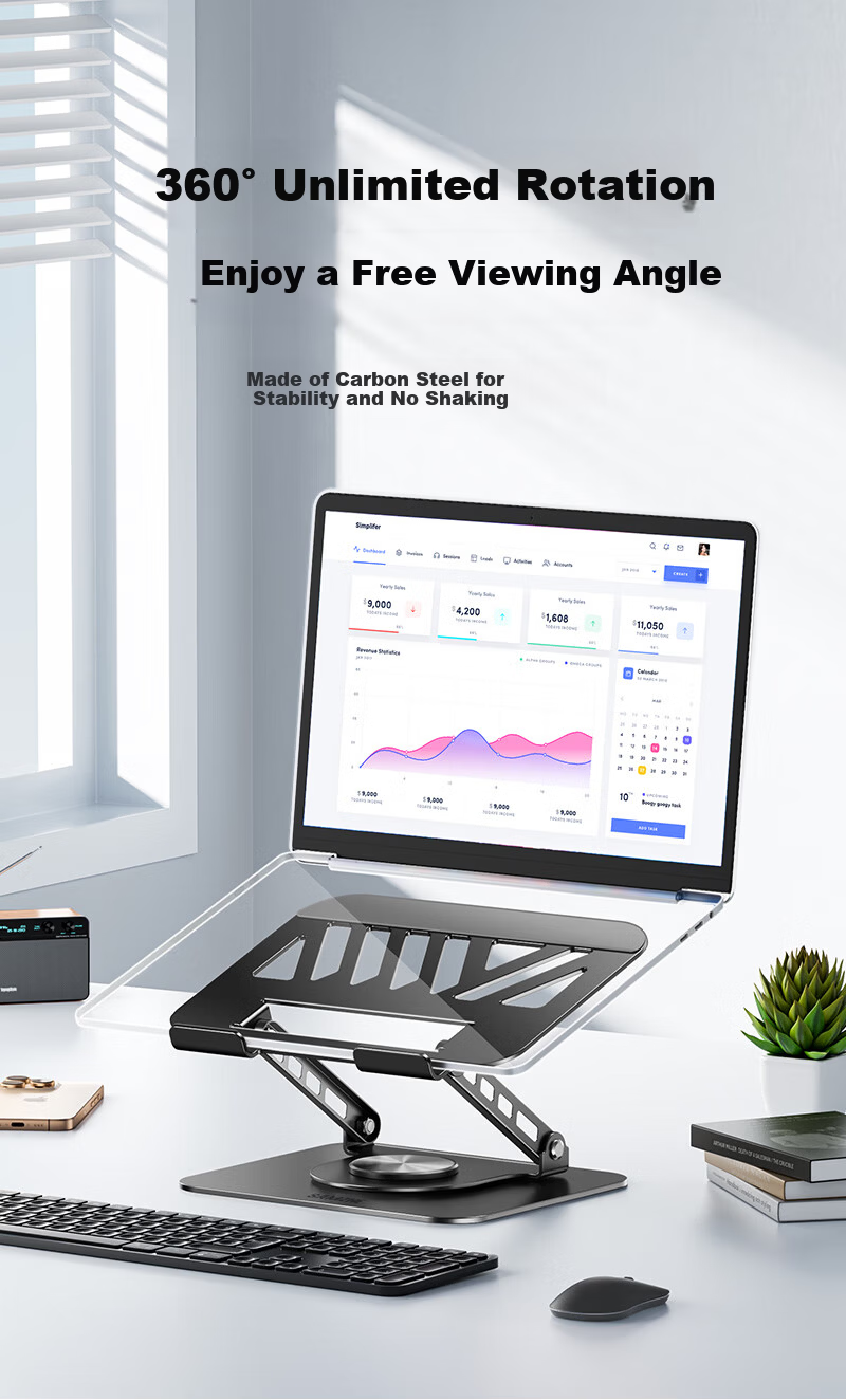 Sanze 360° Rotating Laptop Stand Cooler Riser Adjustable Computer Holder for Apple MacBook Lenovo Xiaoxin Legion Dell BZJ-07 1