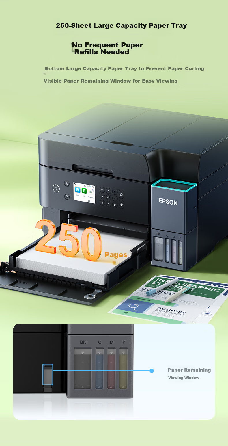 EPSON L6379 Ink Tank Color Wireless Multifunction Printer for Office and Home (Print, Copy, Scan, WiFi/Wired Network, Automatic Duplex Copy/Print) 9