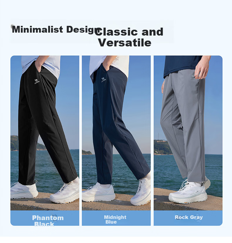 CAMEL Father's Day Gift Men's Quick-Dry Sun-Protective Straight-Leg Sports Pants C16BAYL6009 Rock Gray XXL 10