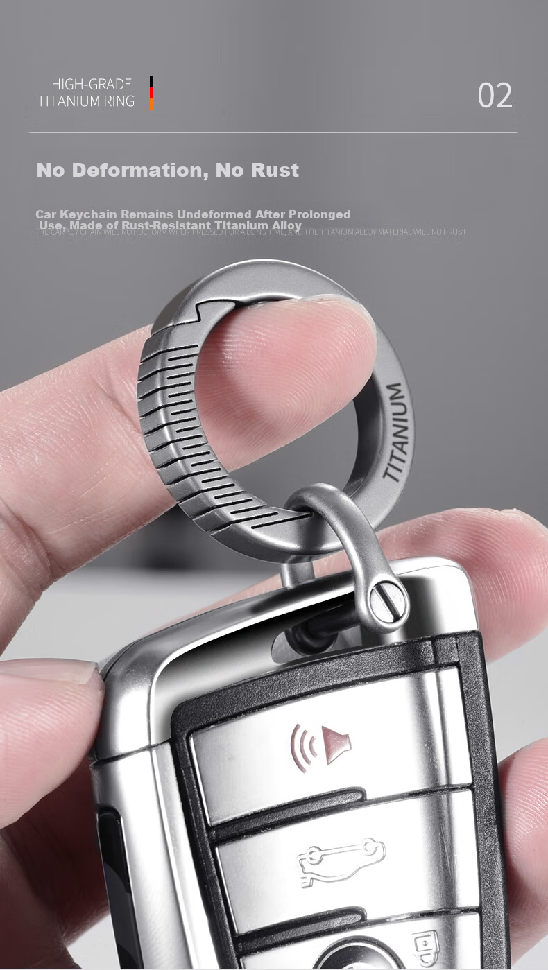Laiben Titanium Alloy Car Keychain Men's Pendant Key Ring Personalized Creative Minimalist Waist Hanging Lock Keychain 6