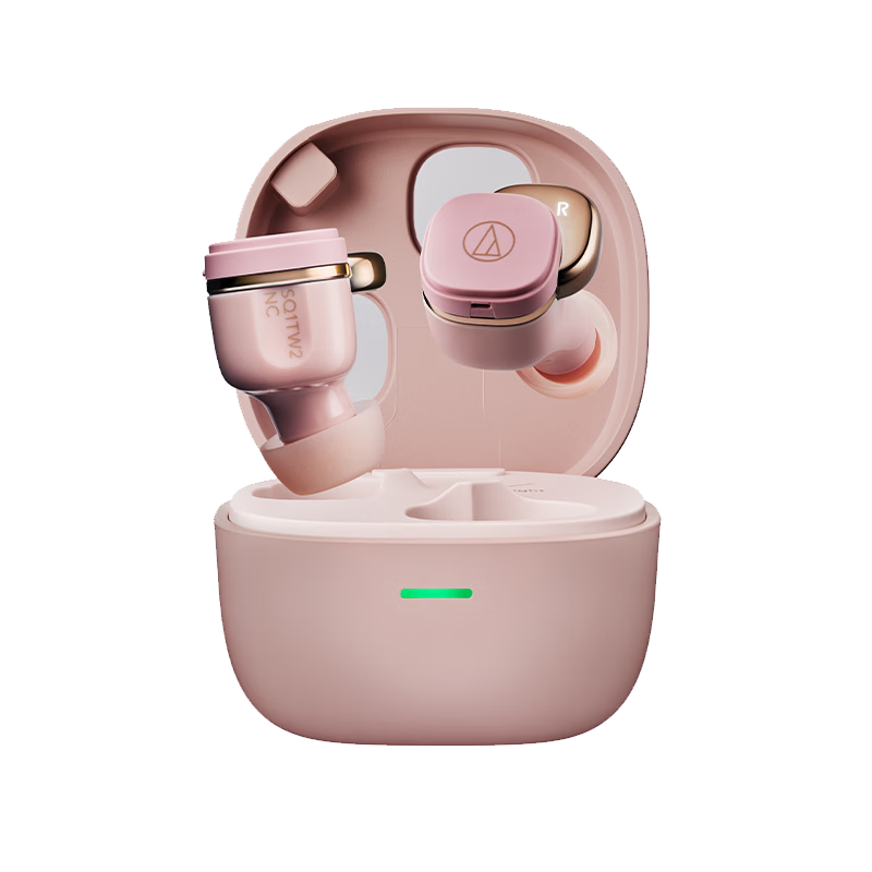 Audio-Technica SQ1TW2NC Active Noise Cancelling True Wireless Bluetooth In-Ear Earphones Wireless Charging Sunset Pink