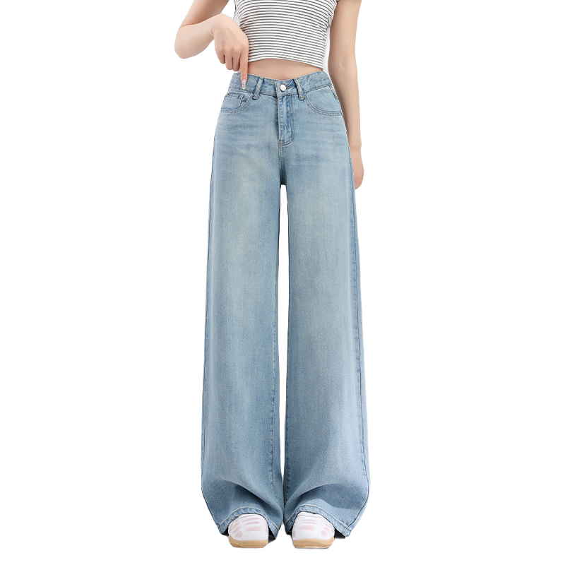 Langsha Tencel Cotton Lyocell 2026 Spring Summer Loose Wide-Leg Pants Slimming Breathable Cool Ice Silk Trousers