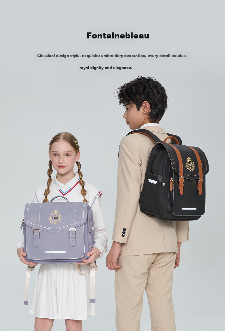 9UM School Backpack for Elementary Students Grades 1-3-6 Boys Girls Lightweight Air Cushion Children's Cambridge Bag Black Gold 18L 4