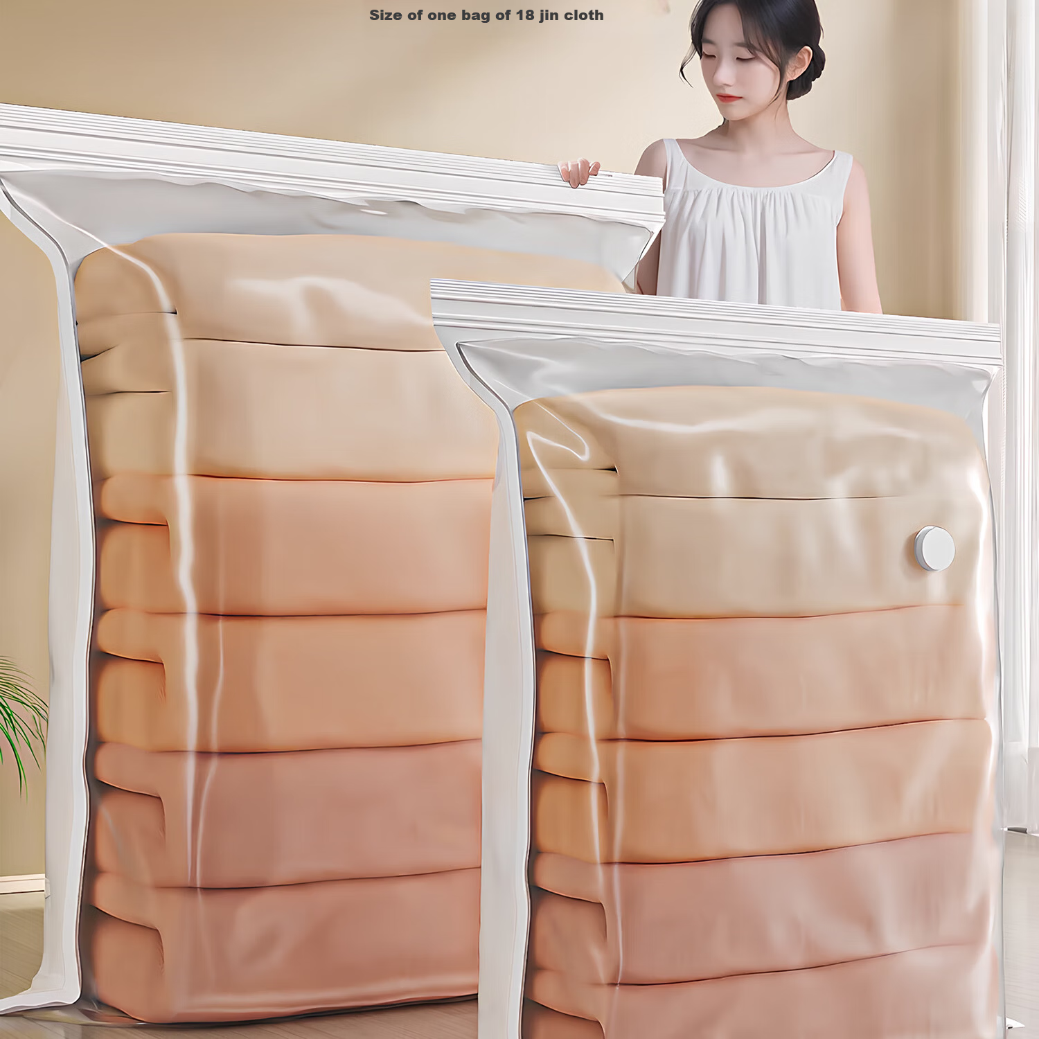 Zhifan Japanese Vacuum Compression Storage Bags for Clothes and Quilts, Specially Designed for Down Jackets, Air Extraction Travel Storage Bags for Bedding 11