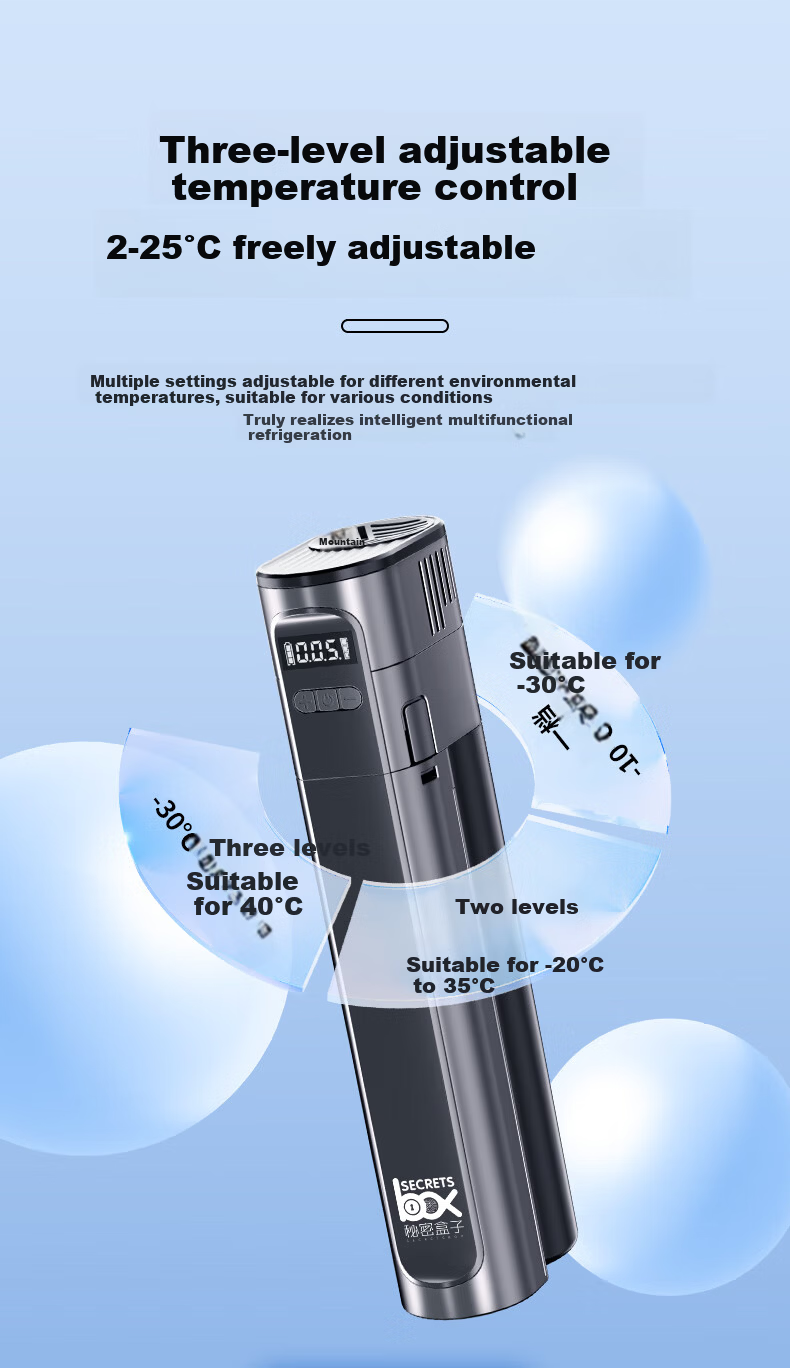 SECRETSBOX 2026 New Mini Capsule Insulin Cooler Box with Built-in Battery Portable Airplane Cooling Cup Mini Refrigerator 6