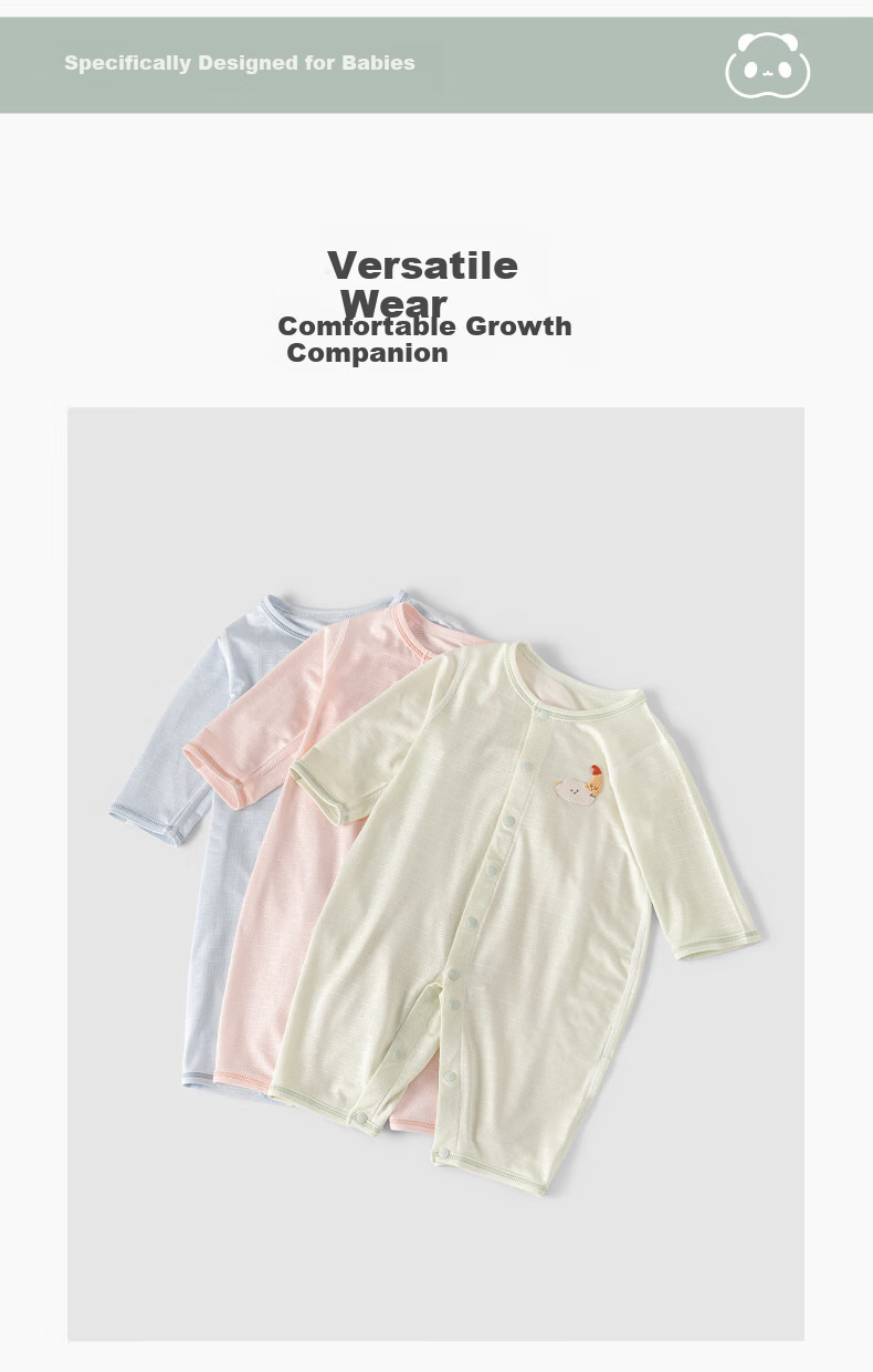 Guaiqixiong [Light And Soft Cotton] Baby Spring And Summer Romper, Thin Home Sleepwear, Infant Elastic All-Season Onesie, Spring And Autum 5