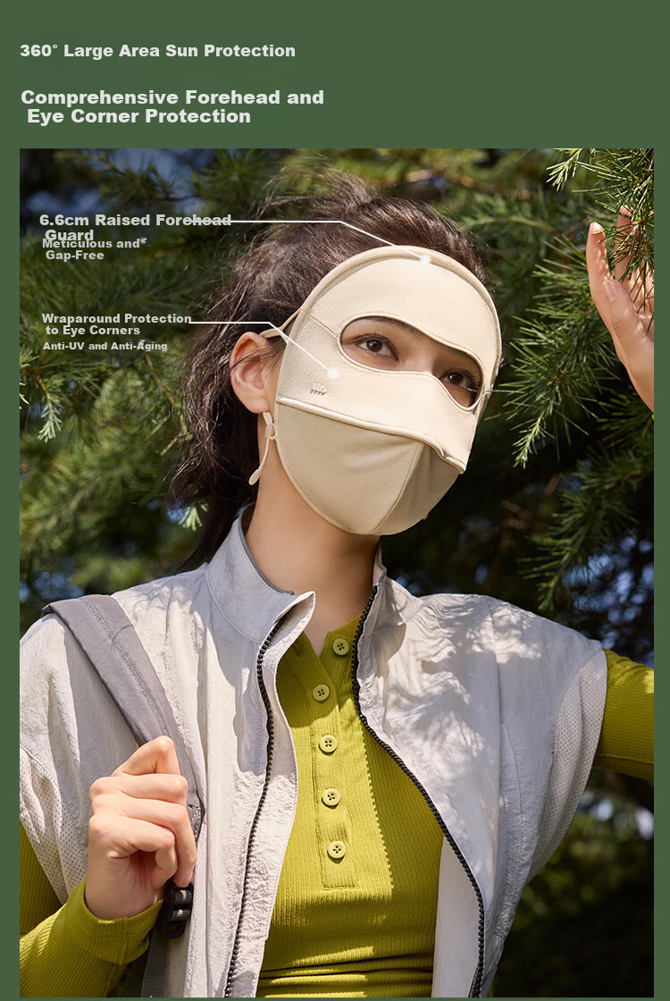 Beneunder Autumn Winter Sun Protection Moisturizing Cycling Face Mask Windproof Visor Face Bikini High-Value Women's Brown 31