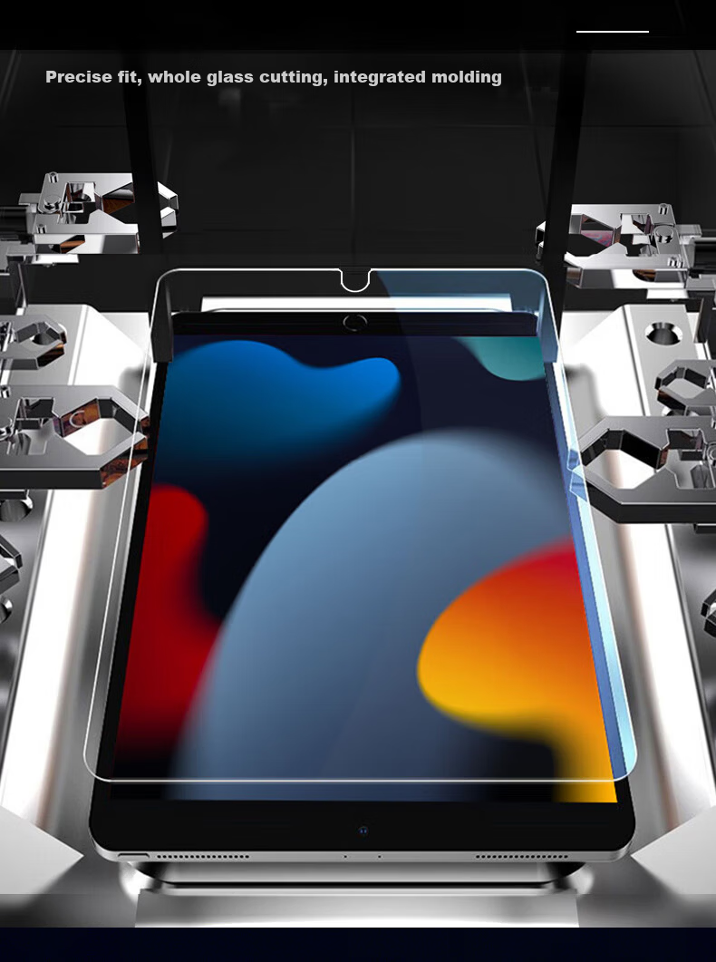 CoolerFang Tempered Glass Screen Protector for iPad 9/8/7 10.2 Inch 2021/2020/2019 Models, 9th/8th/7th Generation Apple Tablet Full Screen Ultra-Thin HD Anti-Fingerprint Glass Film 4