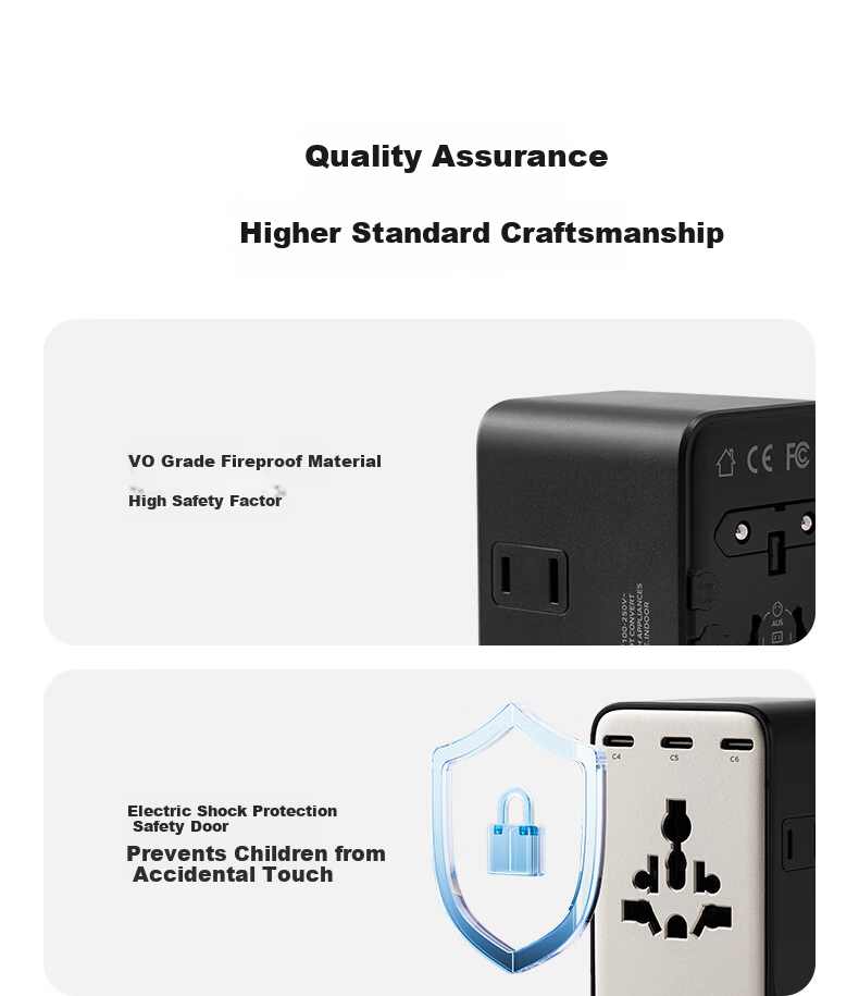 Momax 205W GaN Multi-Port Travel Adapter Global Universal Fast Charging Power Converter Socket UK EU US AU 6C1A for Laptop and Mobile Phone 13