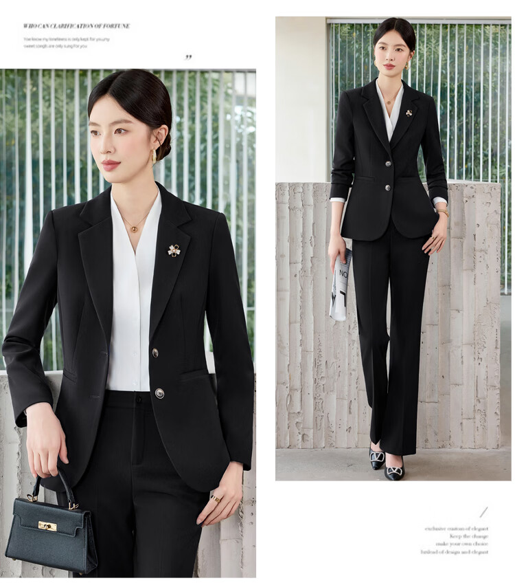 Chaoxu Wrinkle-Free Two-Button Blazer Suit Women's Professional Commuter OL Interview Formal College Workwear Jacket 19