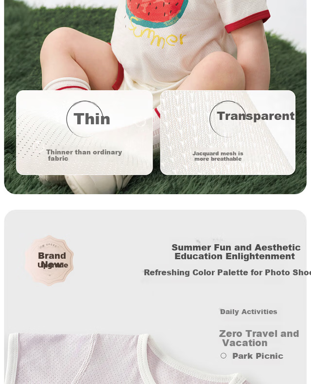 TONGTAI Baby Short Sleeve Romper Summer Thin Jacquard Yellow 73cm 11