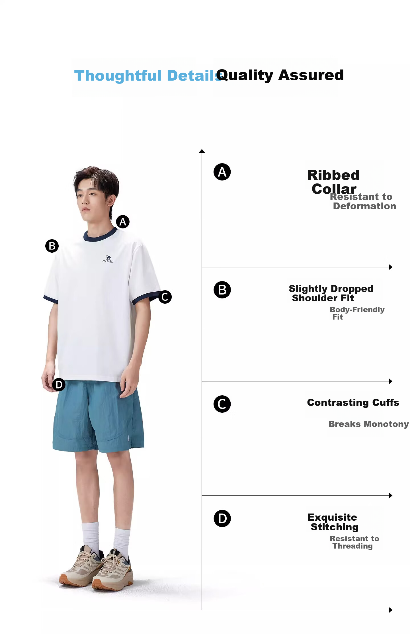 CAMEL Outdoor Quick-Dry Short Sleeve Unisex 2026 Spring Summer Breathable Sports Loose Fit Crew Neck Casual T-Shirt 9096 13