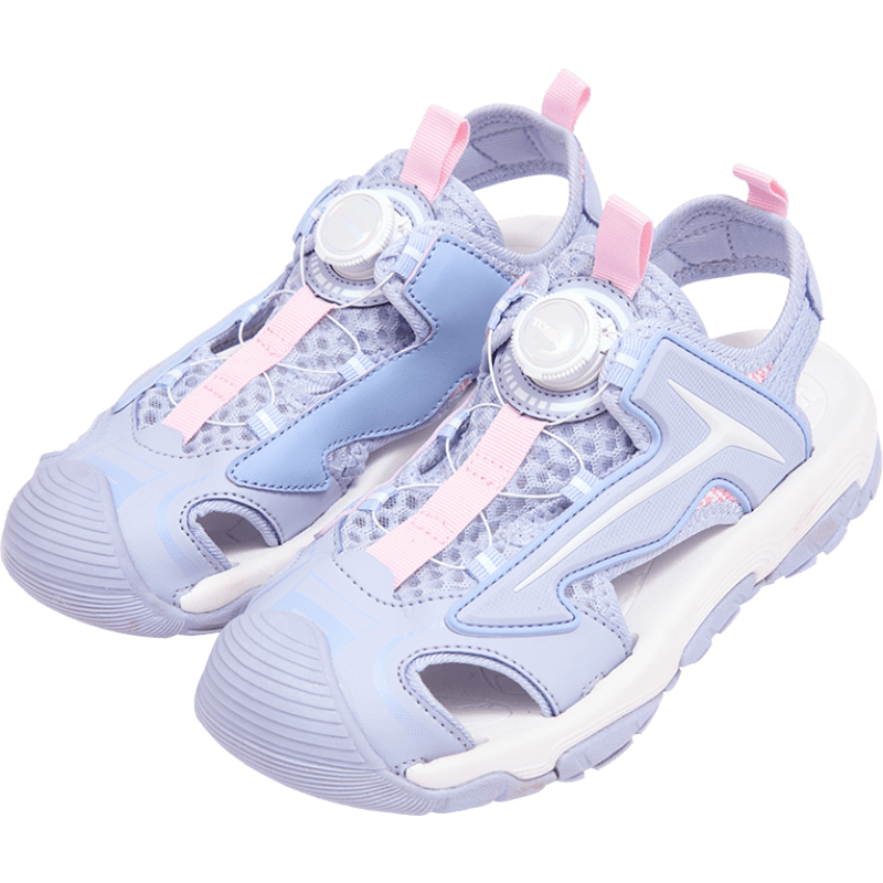TOREAD Kids Sandals Boys Girls Summer Non-slip Closed-toe Beach Shoes Pink Purple Size 35