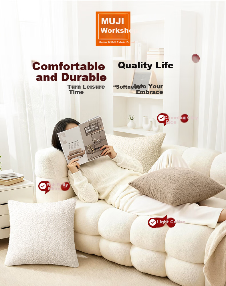 MUJI Workshop Fabric Pillow Cushion Sofa Living Room Sleeping Pillow Office Backrest Cushion Bed Pillow 1