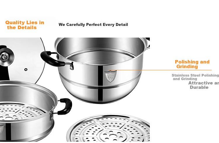 MAXCOOK 316L Stainless Steel 2-Layer 36cm Steamer Large Capacity Soup Pot Compatible with Gas Stove and Induction Cooker MCZ961 14