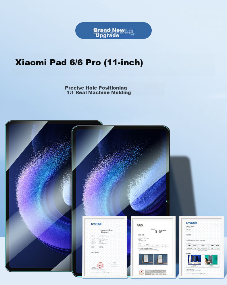 Kulefeng Tempered Glass Screen Protector for Xiaomi Pad 5/5 Pro, 11-Inch Protective Film, 2021 Model, Full Screen Coverage, Ultra-Thin Glass, HD Clear, Shatterproof, Fingerprint Resistant 1