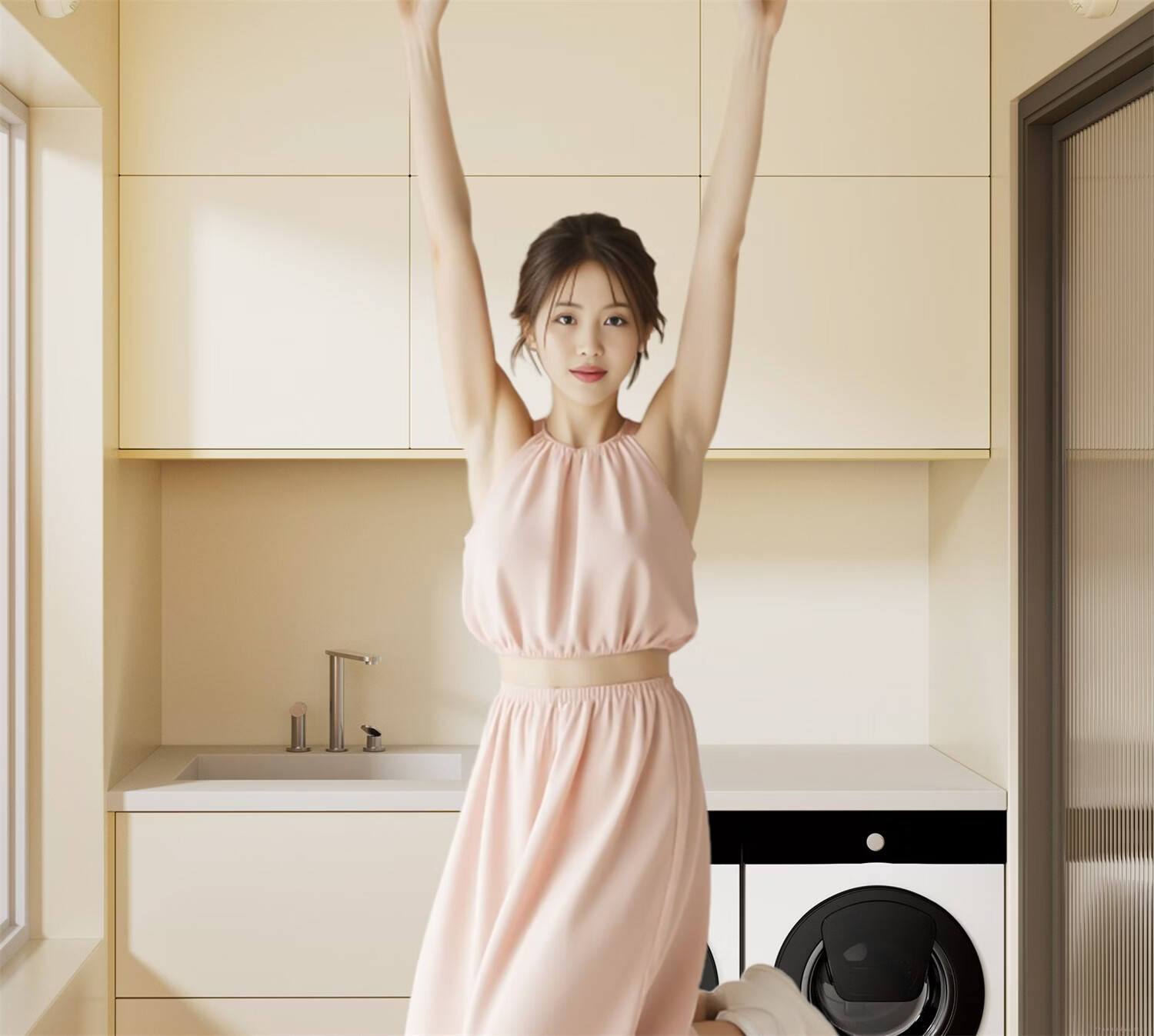 Submarine No-Drill Telescopic Clothes Drying Rod 304 Stainless Steel Shower Curtain Rod Balcony Clothes Hanger 50-80cm 14