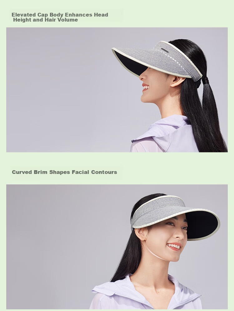Beneunder Women's Sun Hat Open Top Sunshade Hat UV Protection Side Face Sunshade Fashion Wide Brim 15