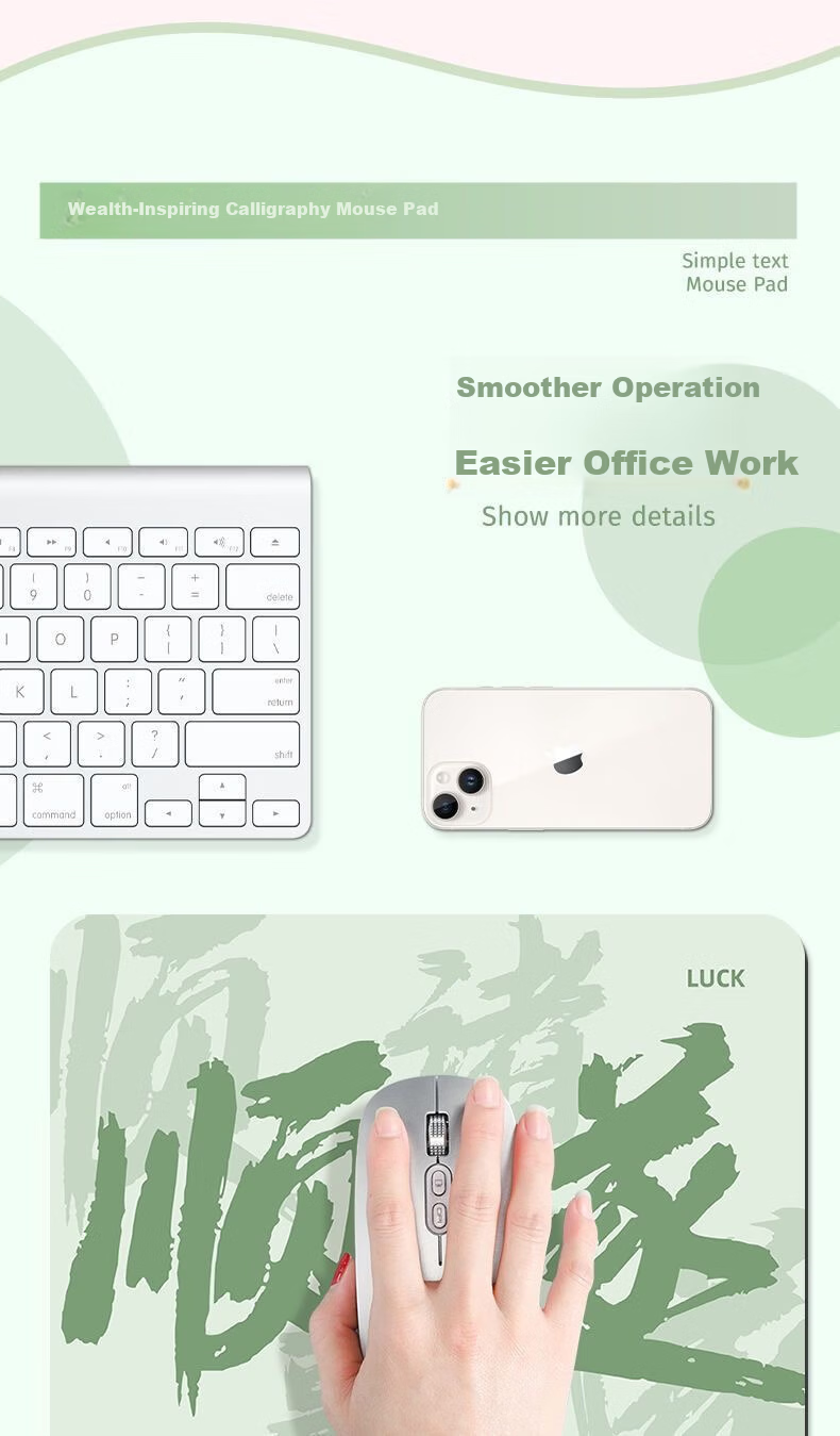 Juyingfeng Mouse Pad, Small Size, for Office And Home Use, Creative Cartoon Design, Desk Mat, Add-On Item for Online Shopping, Ins Style, Non-Slip, Wear-Resistant, Soft Pad, Thickened, Portable, Washable, 26*21cm, Fortune-Bringing Pink 5