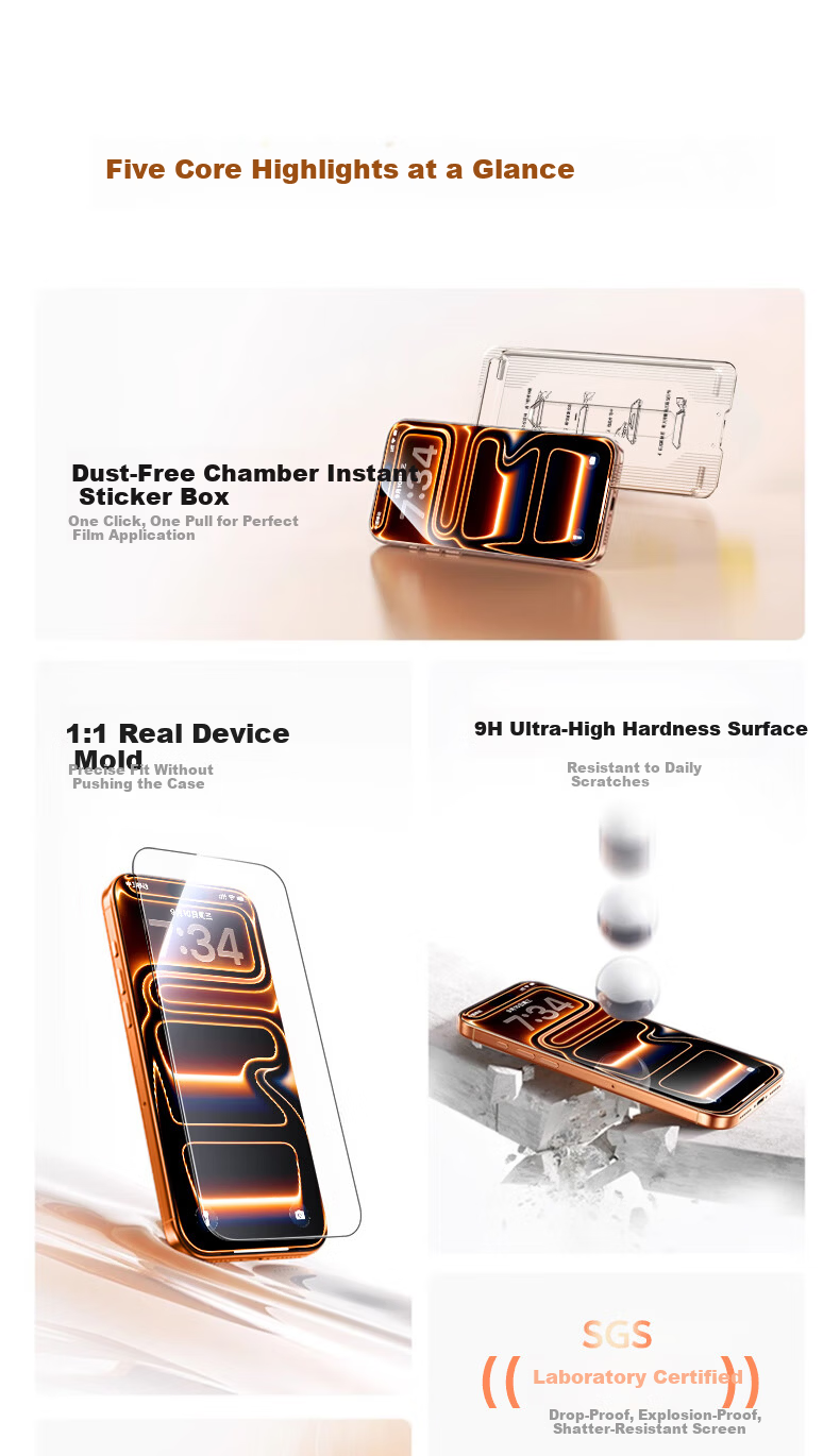 DIVI [No Black Edges, No Screen Obstruction] Compatible with Apple iPhone 16 Tempered Glass Screen Protector, Borderless, Anti-Fingerprint, Drop-Proof, Explosion-Proof, Dust-Free Warehouse Protection  7