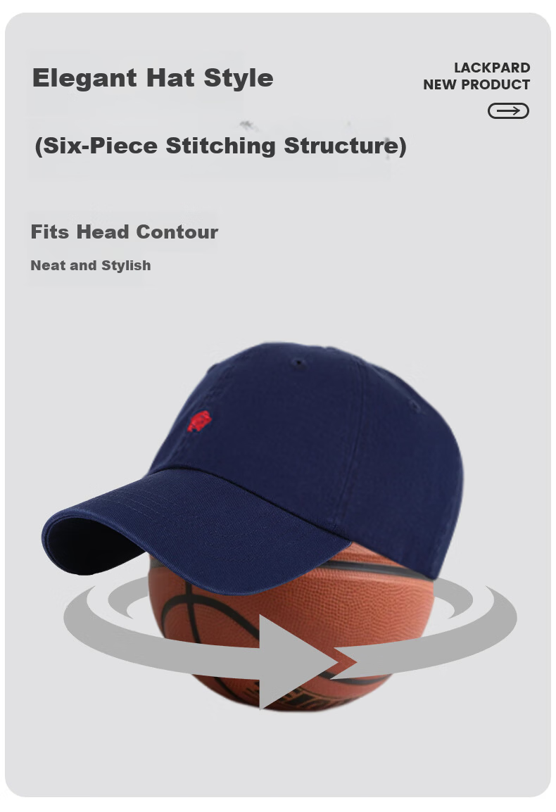 LACKPARD Vintage Unisex Cotton Baseball Cap New Spring Summer Duckbill Sun Hat Navy One Size 3