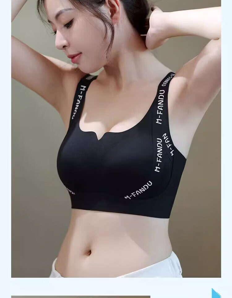 GUJIN High School and College Girls Large Bust Sports Shockproof Plus Size Bra Anti-Sagging Side Support Push-Up Bra S 25